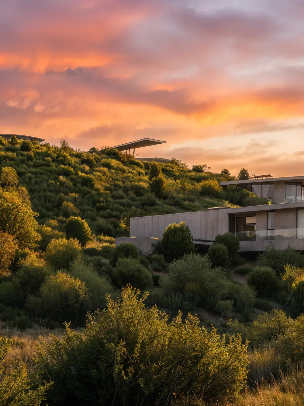 Villa terrace at Mira Verde in evening light