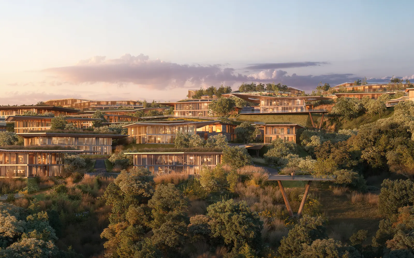 Mira Verde residences stepping down the hillside