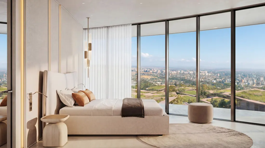 Bedroom overlooking Tbilisi