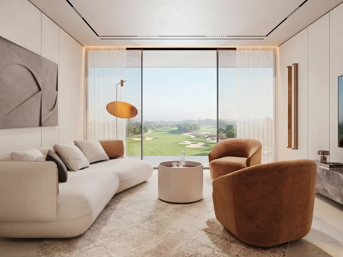 Branded living room delivered fully furnished at Mira Verde